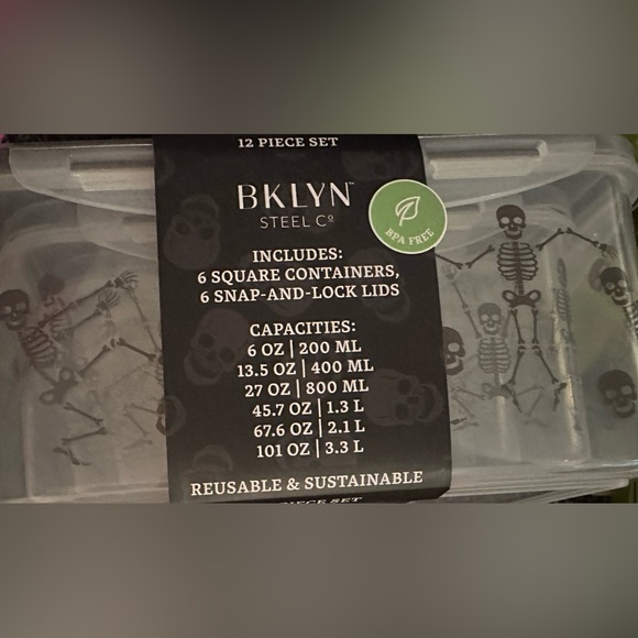 Skeleton Square Food Storage Container - Picture 4 of 4